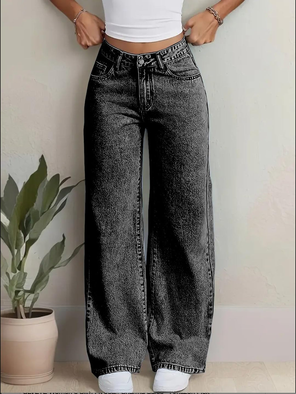 Nifty Women's Denim Stretchable High Waist Light Wash Baggy Jeans || Back Pocket Bow tie Detail