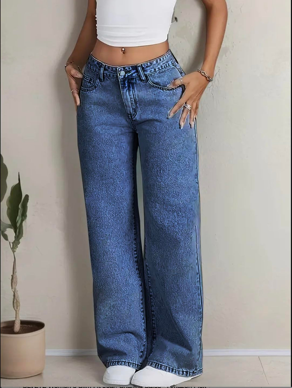 Nifty Women's Denim Stretchable High Waist Light Wash Baggy Jeans || Back Pocket Bow tie Detail