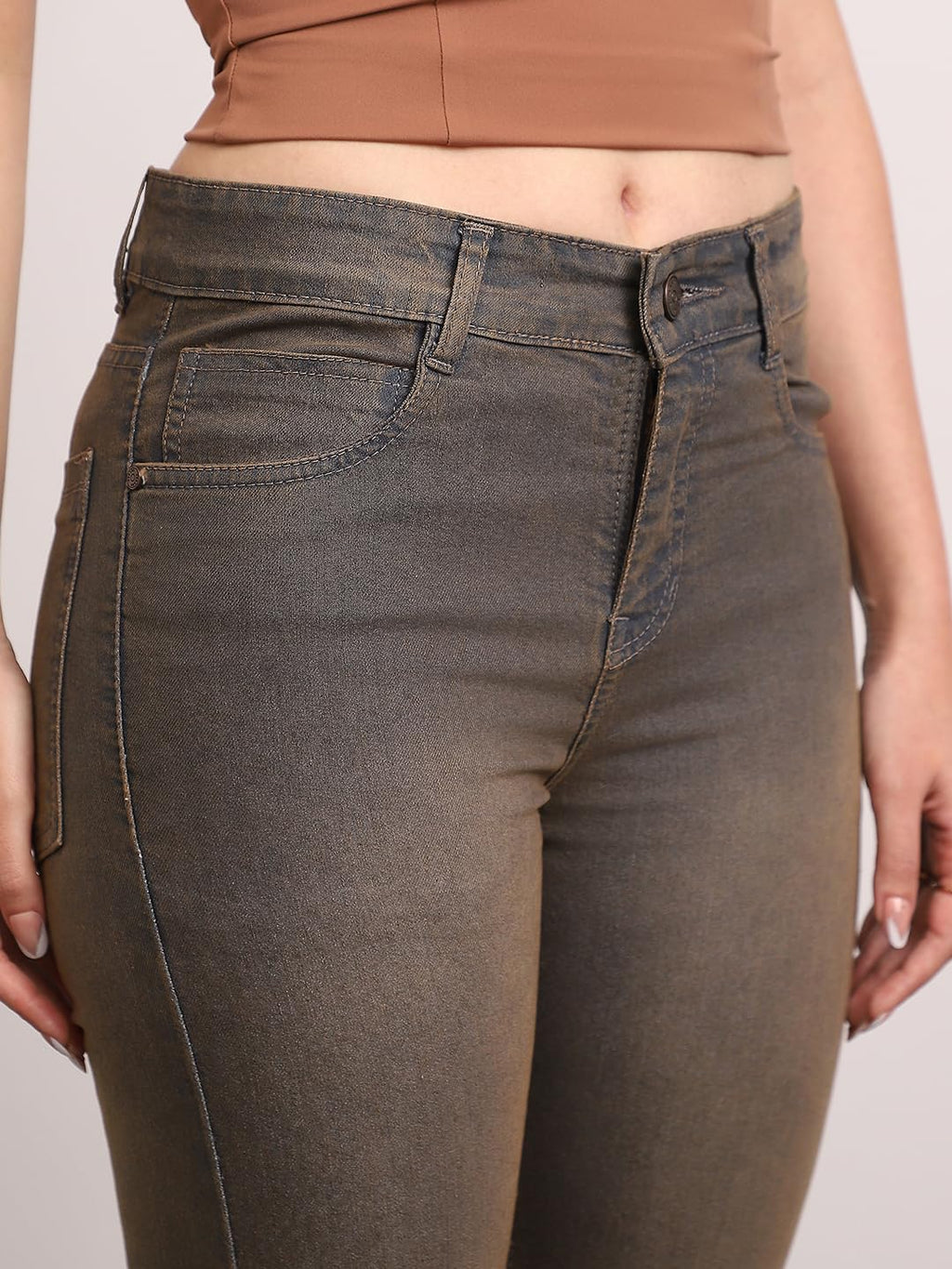 Urbano Fashion Women's Mid Rise Bootcut Washed Jeans Stretchable