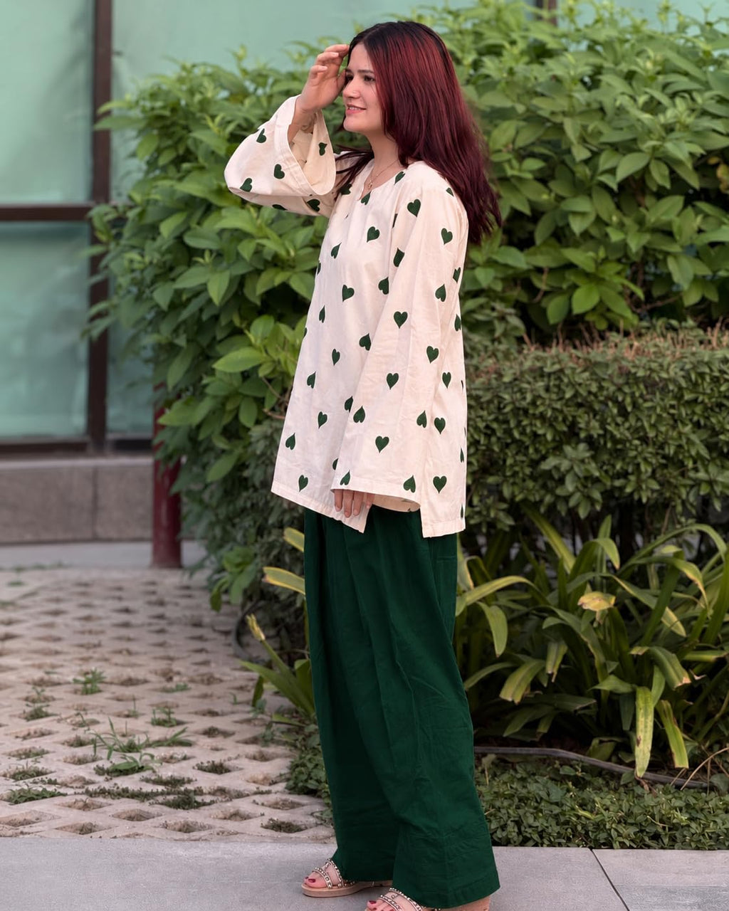 GoSriKi Farshi Salwar Suit for Women Viscose Embroidered | Co Ord Set for Woman | Straight Kurta Palazzo Outfit Round Neck V Slit Long Sleeve Ethnic Dress Womens Clothing