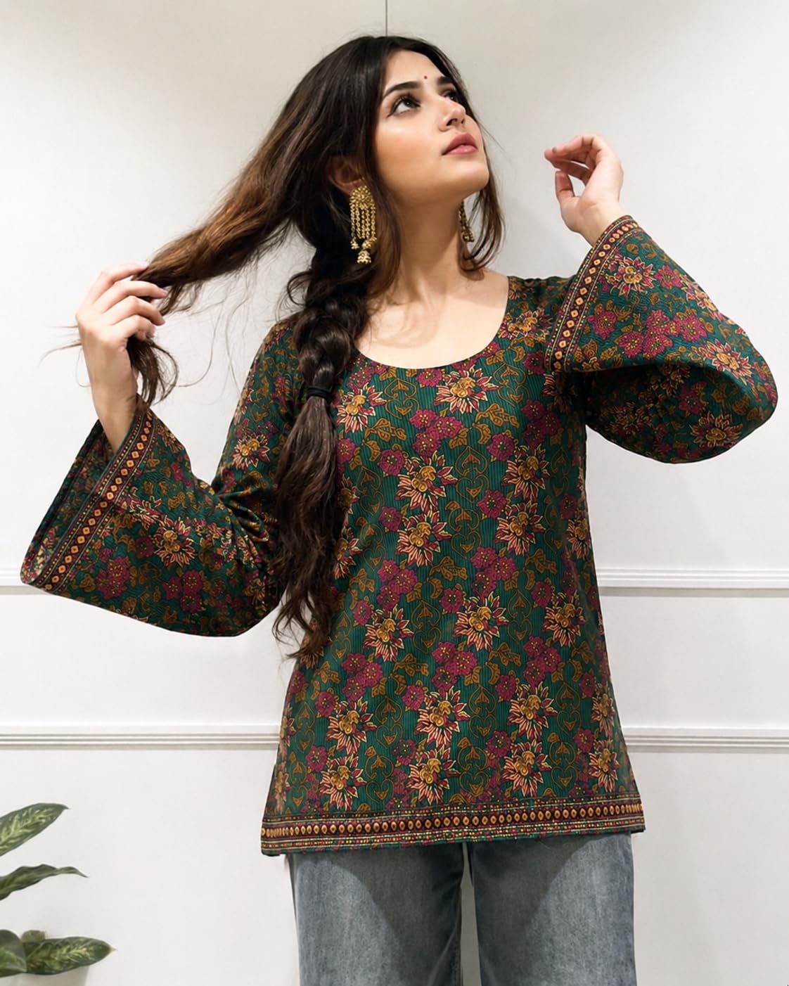 ANNI Designer Cotton Short Kurti for Women | Stylish Kurti | Short Kurti Top | Casual Kurta for Women | Comfortable Cotton Kurtis for Womens