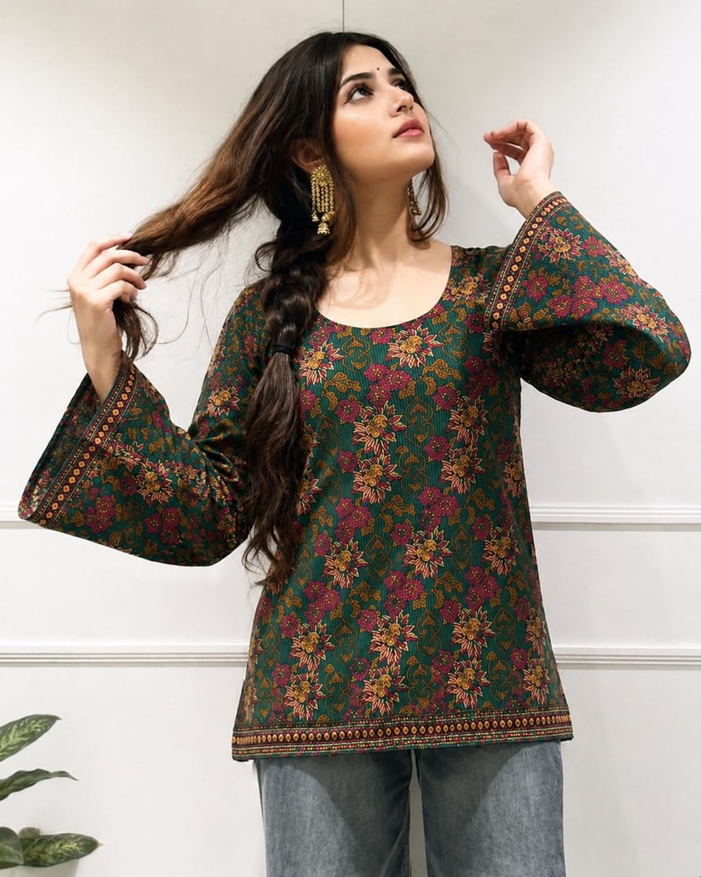 ANNI Designer Cotton Short Kurti for Women | Stylish Kurti | Short Kurti Top | Casual Kurta for Women | Comfortable Cotton Kurtis for Womens
