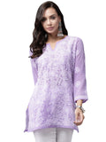 Ada Hand Embroidered Lucknowi Chikankari Georgette Top for Women A911224