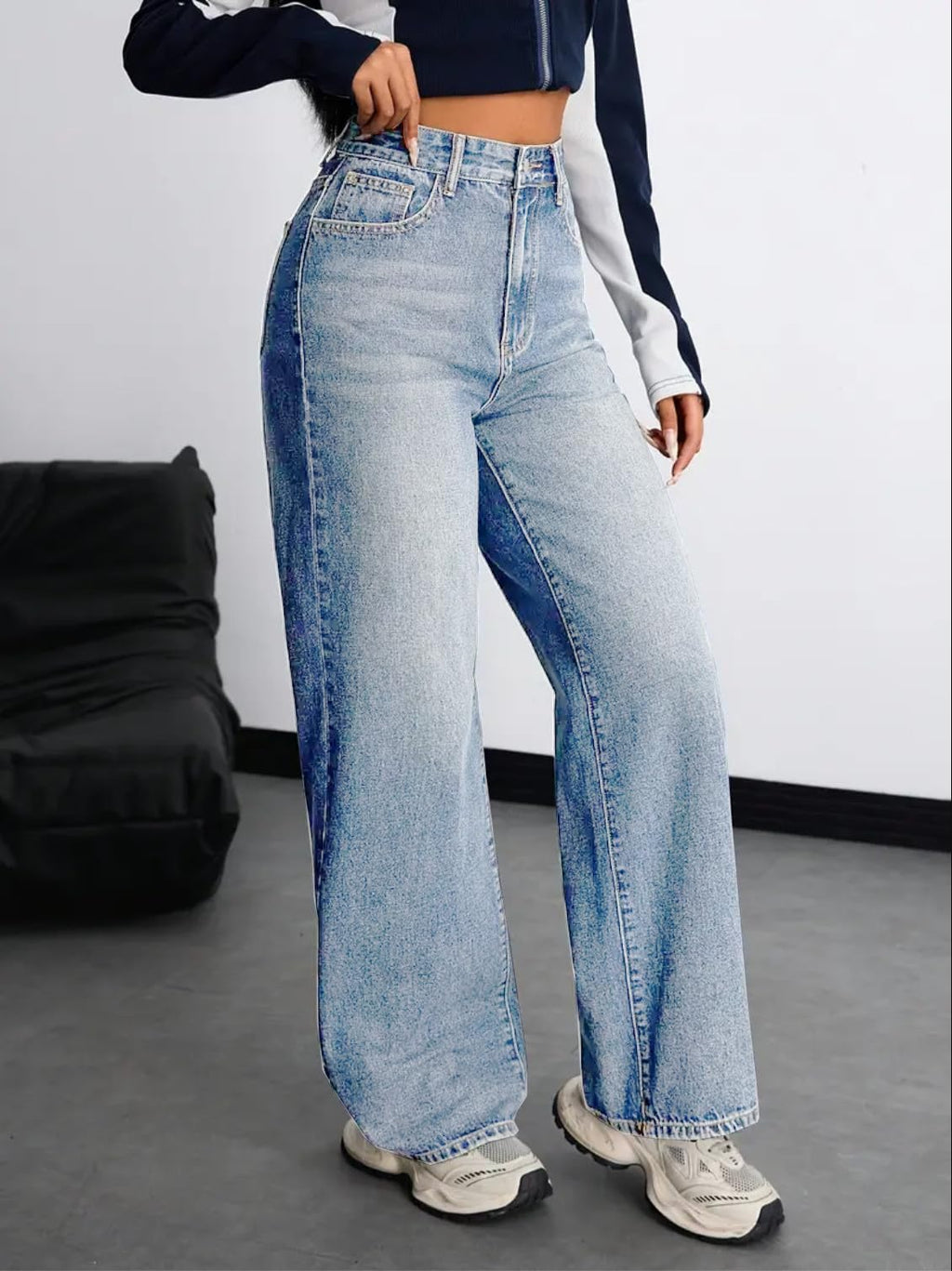 Nifty Women's Denim Stretchable High Waist Baggy Jeans for Women