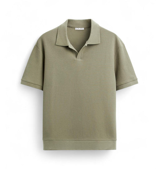 Alan Jones Clothing Men's Textured Polo T-Shirt | Classic Short Sleeve Polo for Casual Wear