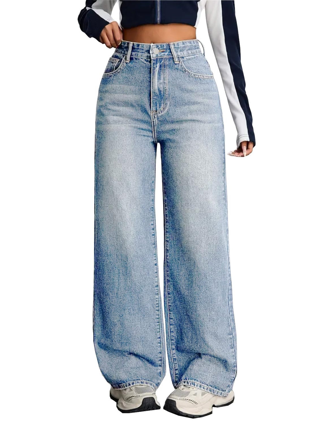 Nifty Women's Denim Stretchable High Waist Baggy Jeans for Women