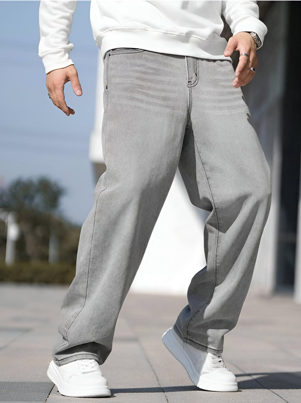 Ben Martin Men Jeans || Baggy Fit Jean's for Man || Loose Fit High Rise Denim || Stretchable Casual Wear Jean,s || Dance Rap Rapping Style Pant for Men || Denim Cotton Jeans (1)