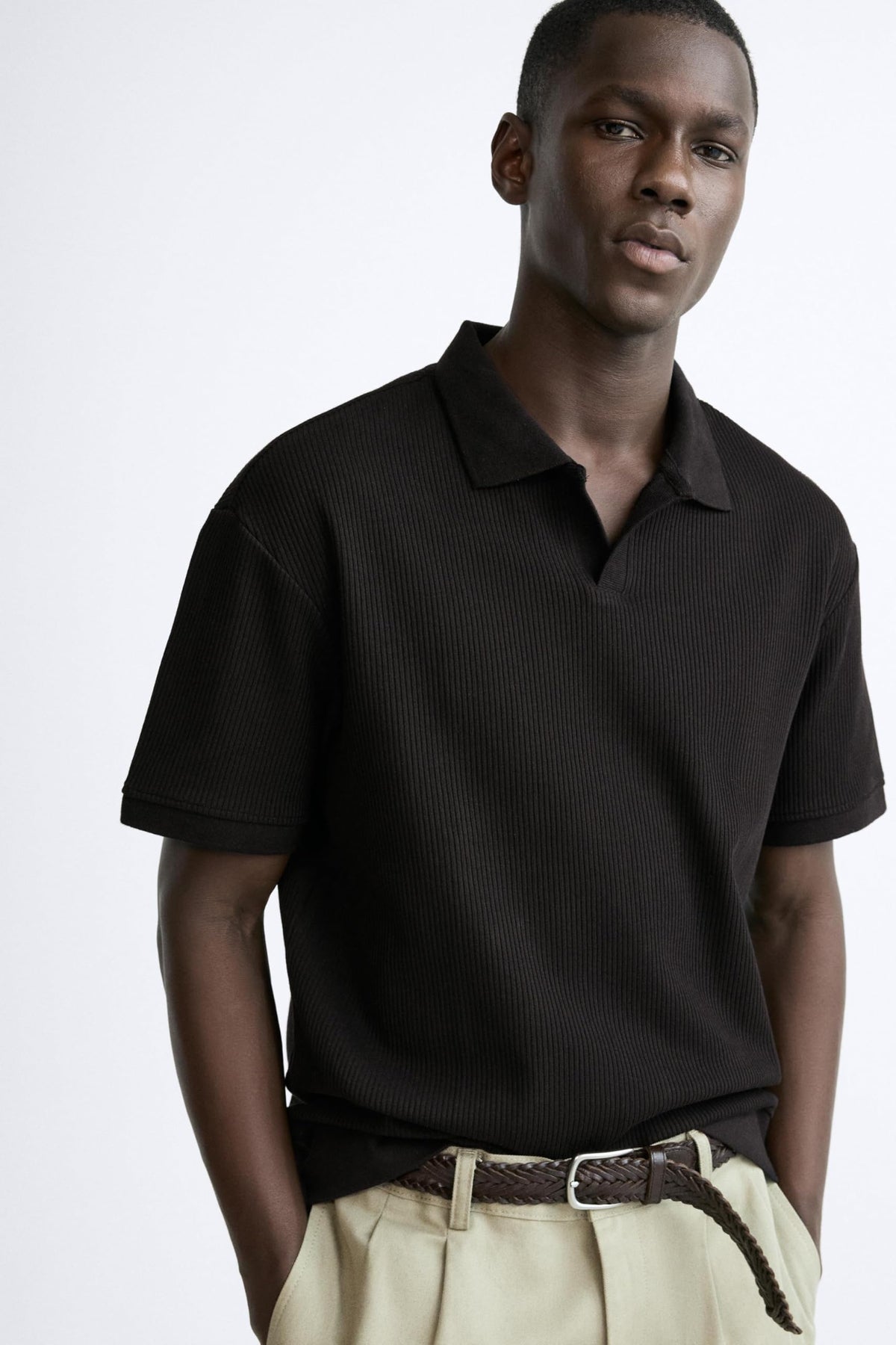 Alan Jones Clothing Men's Textured Polo T-Shirt | Classic Short Sleeve Polo for Casual Wear