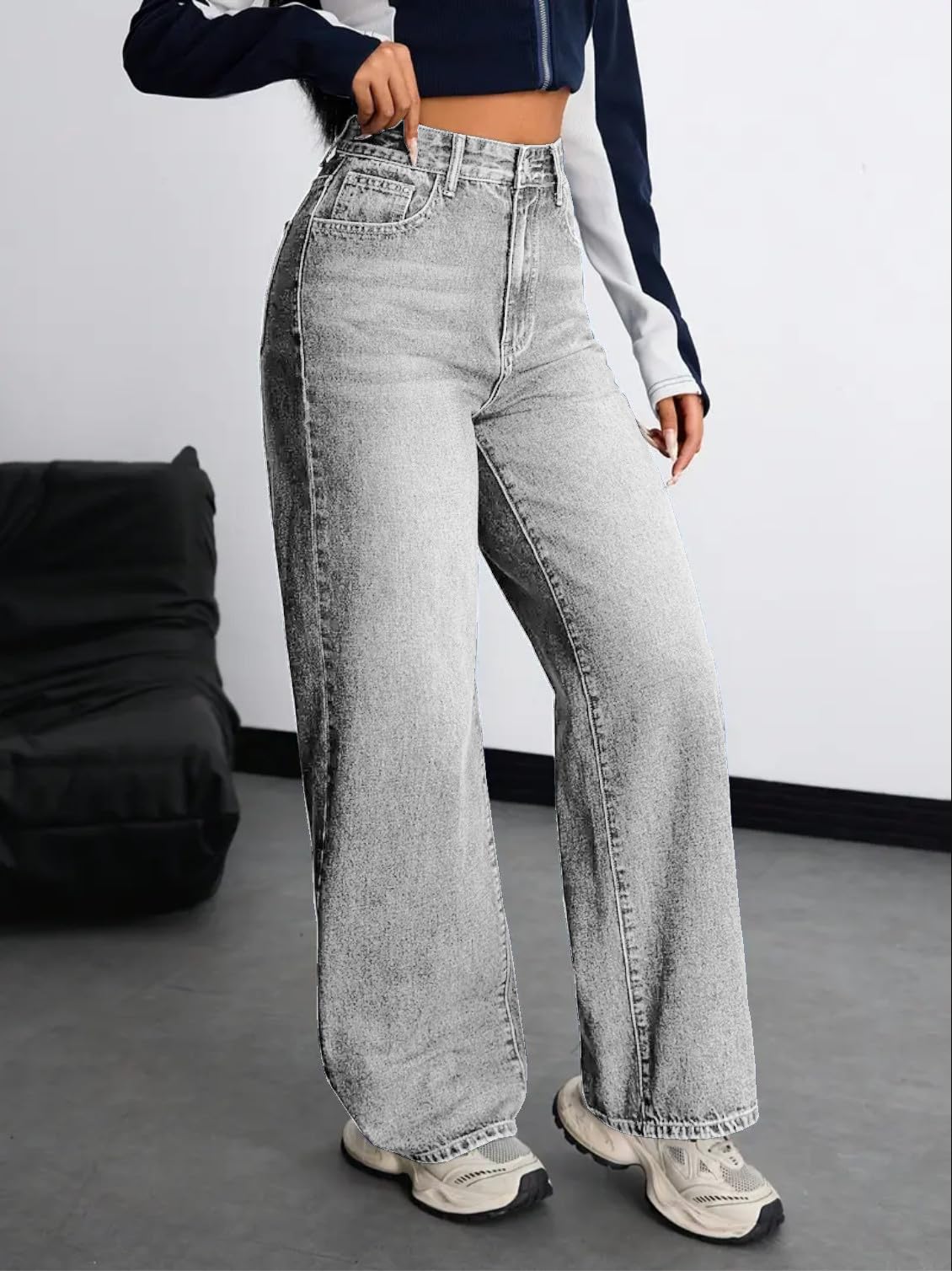 Nifty Women's Denim Stretchable High Waist Baggy Jeans for Women