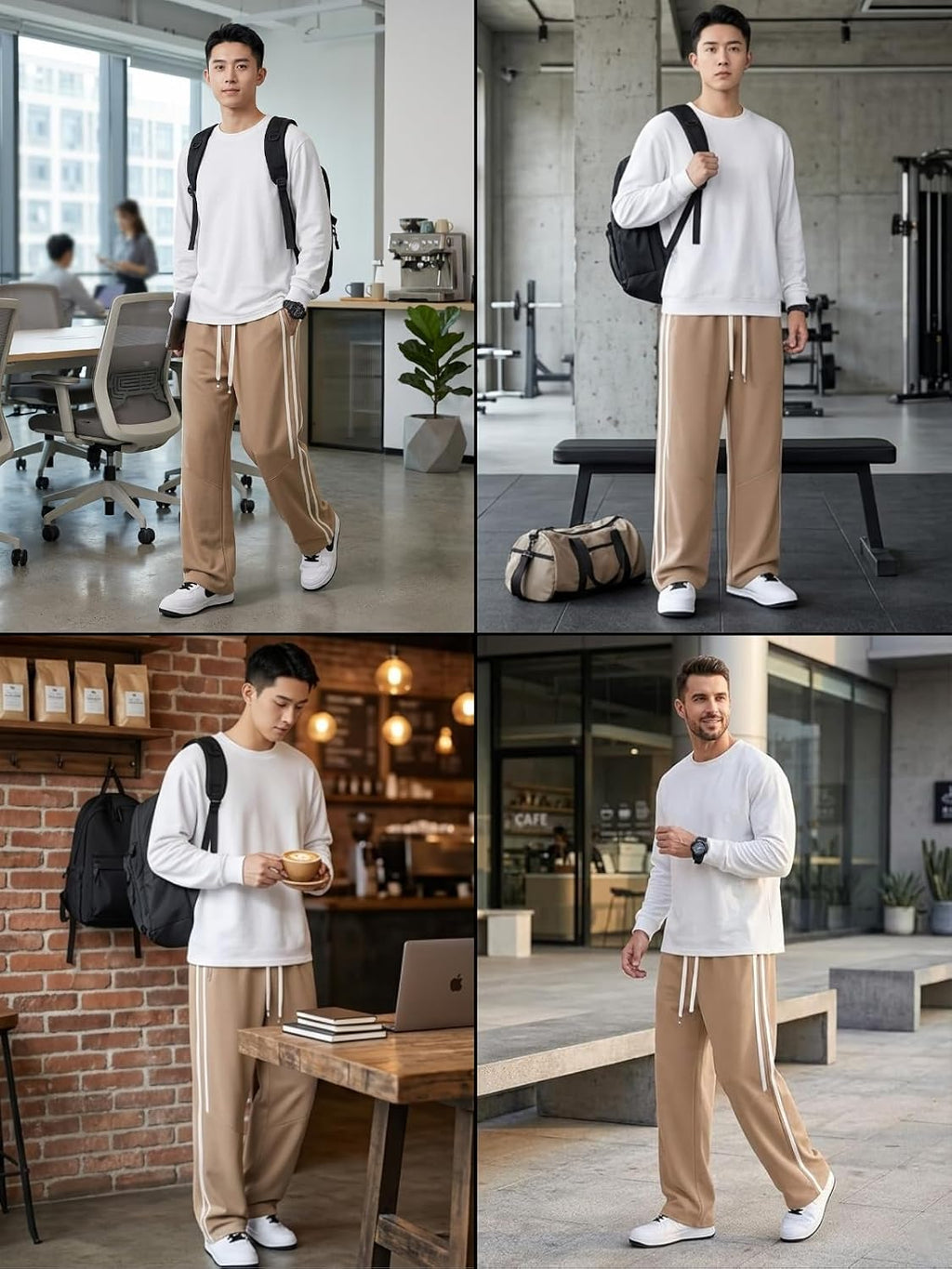 GRECIILOOKS Korean Style Track Pants for Men – Loose Fit Lycra Cargo Joggers | Trendy Gym & Streetwear Bottoms with Utility Pockets (Available in Plus Size)