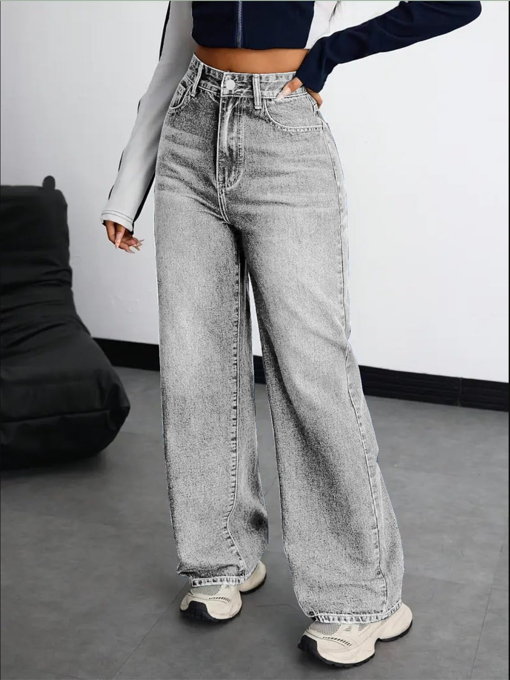 Nifty Women's Denim Stretchable High Waist Baggy Jeans for Women