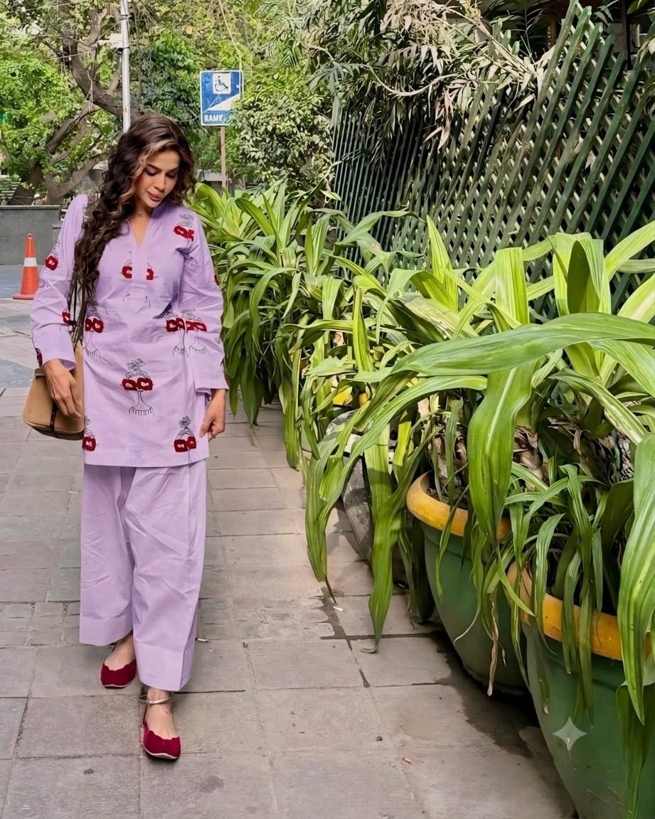 ANNI Designer Farshi Salwar Suit for Women Viscose Embroidered | Co Ord Set for Woman | Straight Kurta Palazzo Outfit Round Neck V Slit Long Sleeve Ethnic Dress Womens Clothing