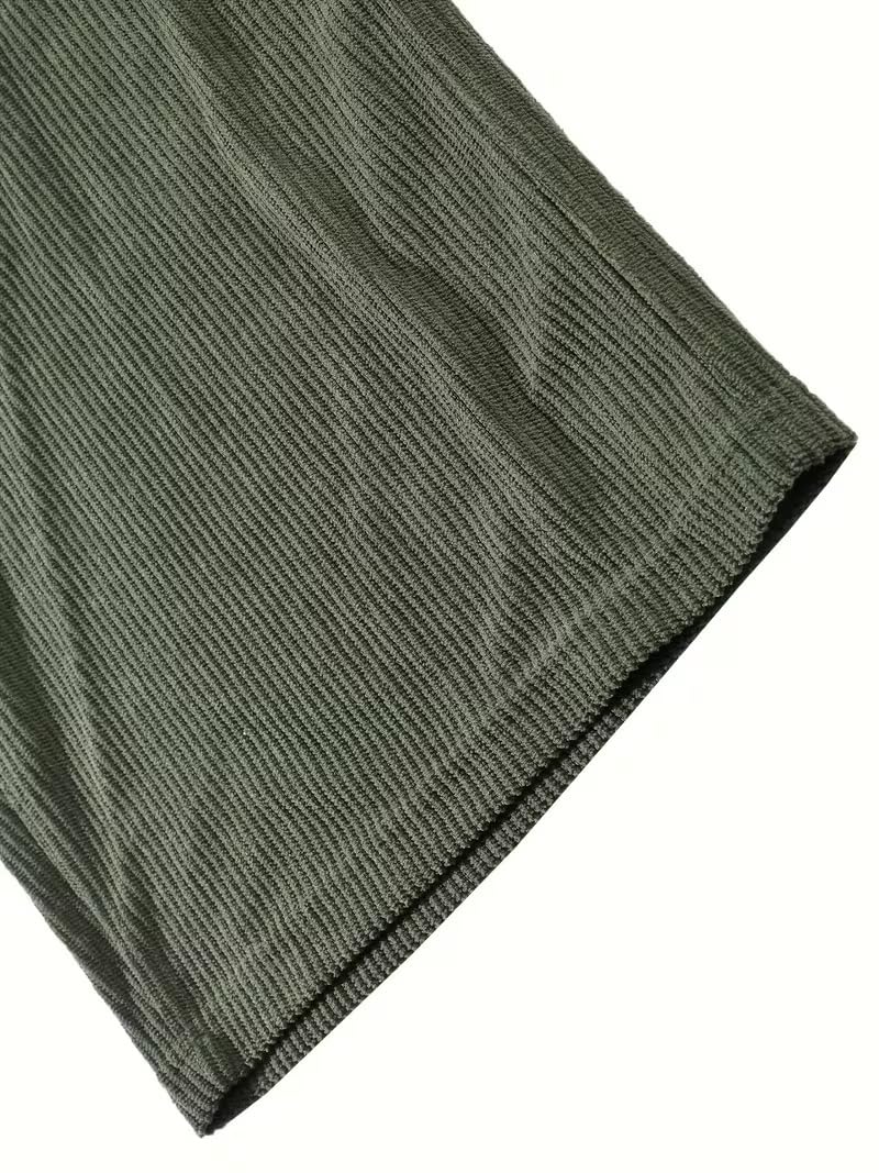 Samfor Men's Comfortable Baggy Corduroy Pants | Relaxed Fit Stretch Waist Trousers for Everyday Wear | Casual Trouser for Man