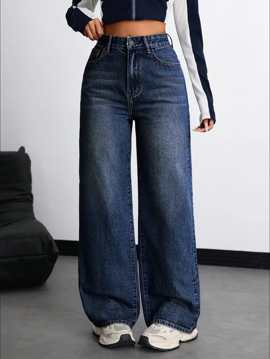Nifty Women's Denim Stretchable High Waist Baggy Jeans for Women
