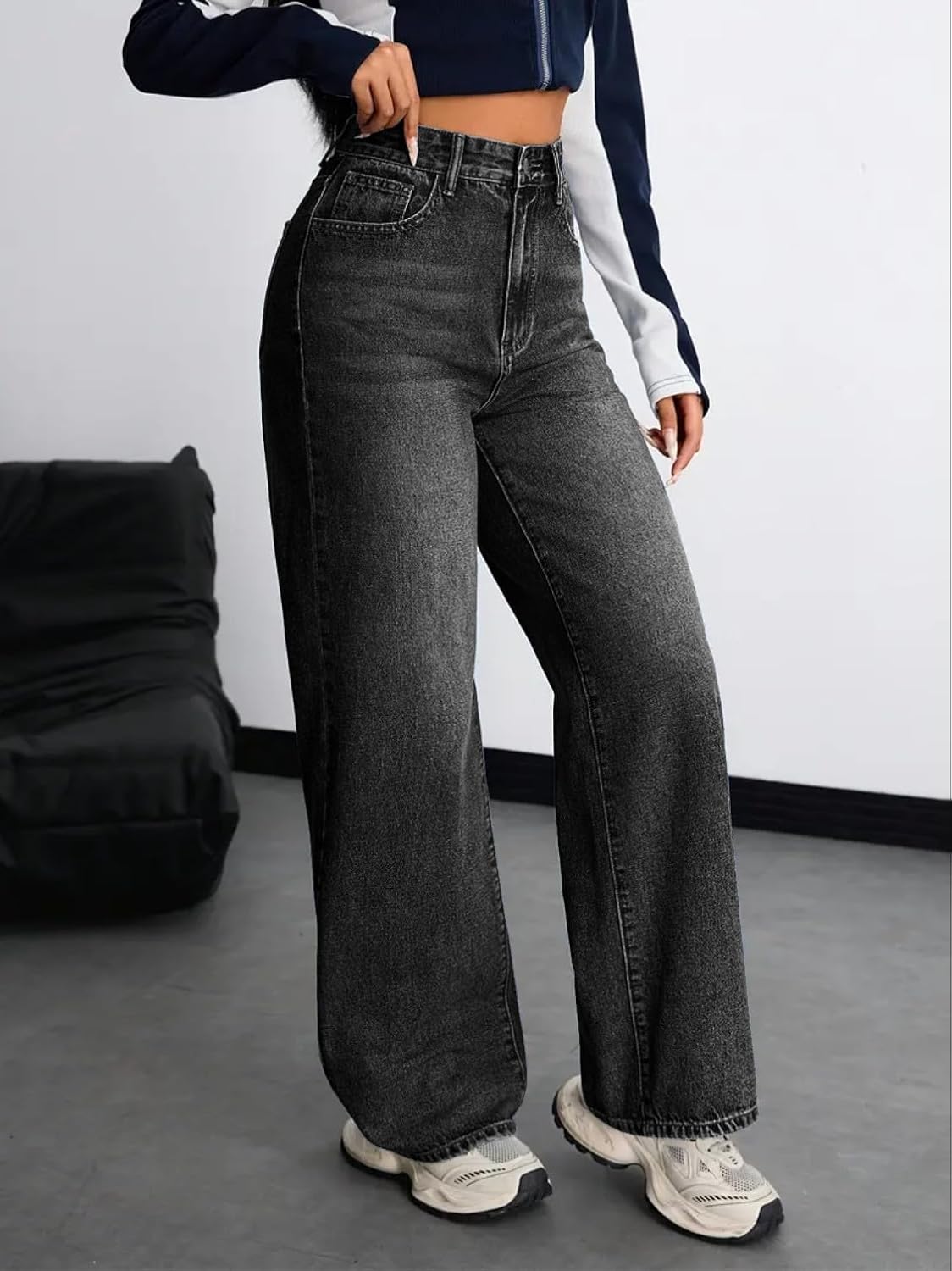Nifty Women's Denim Stretchable High Waist Baggy Jeans for Women