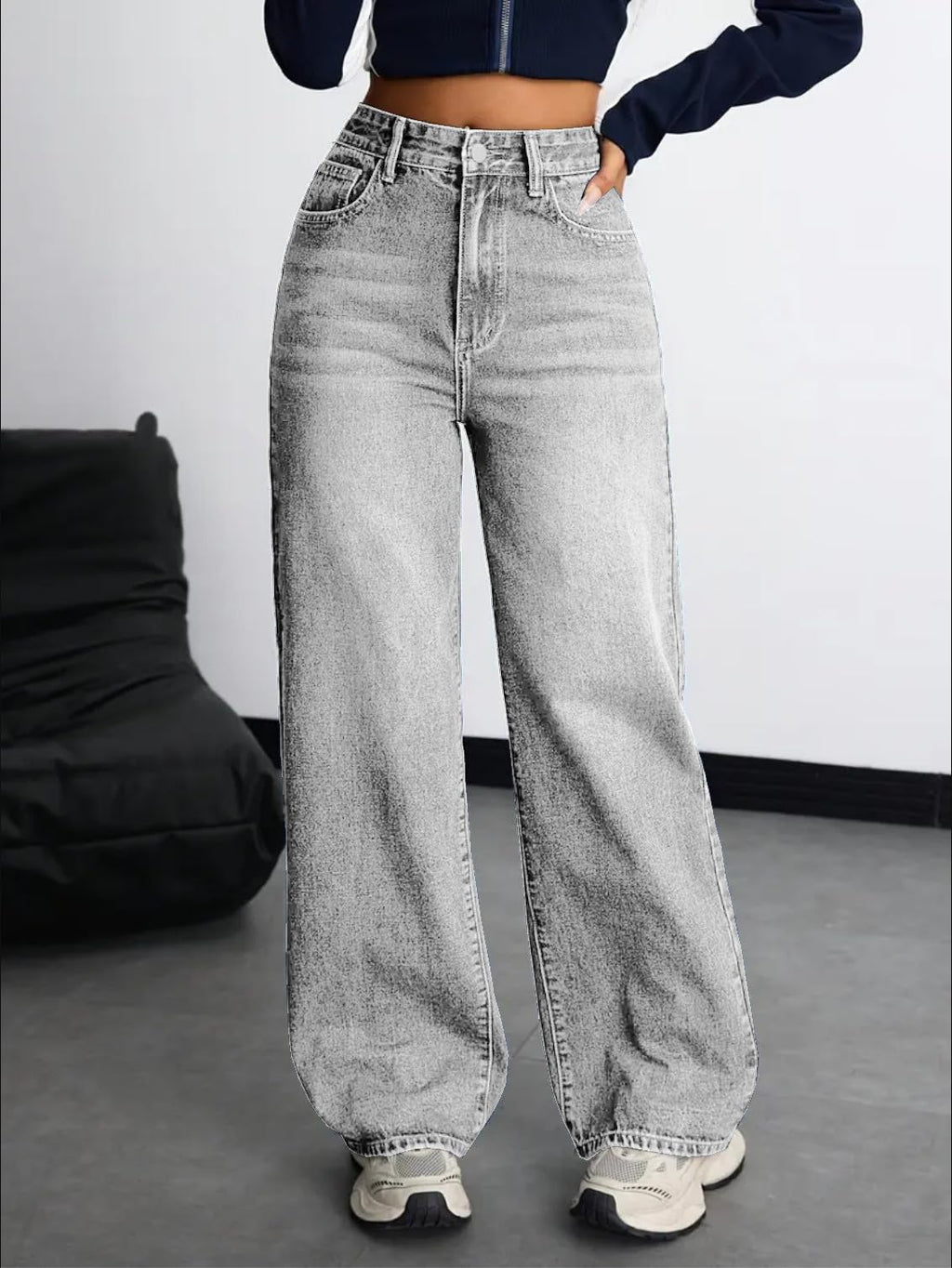 Nifty Women's Denim Stretchable High Waist Baggy Jeans for Women