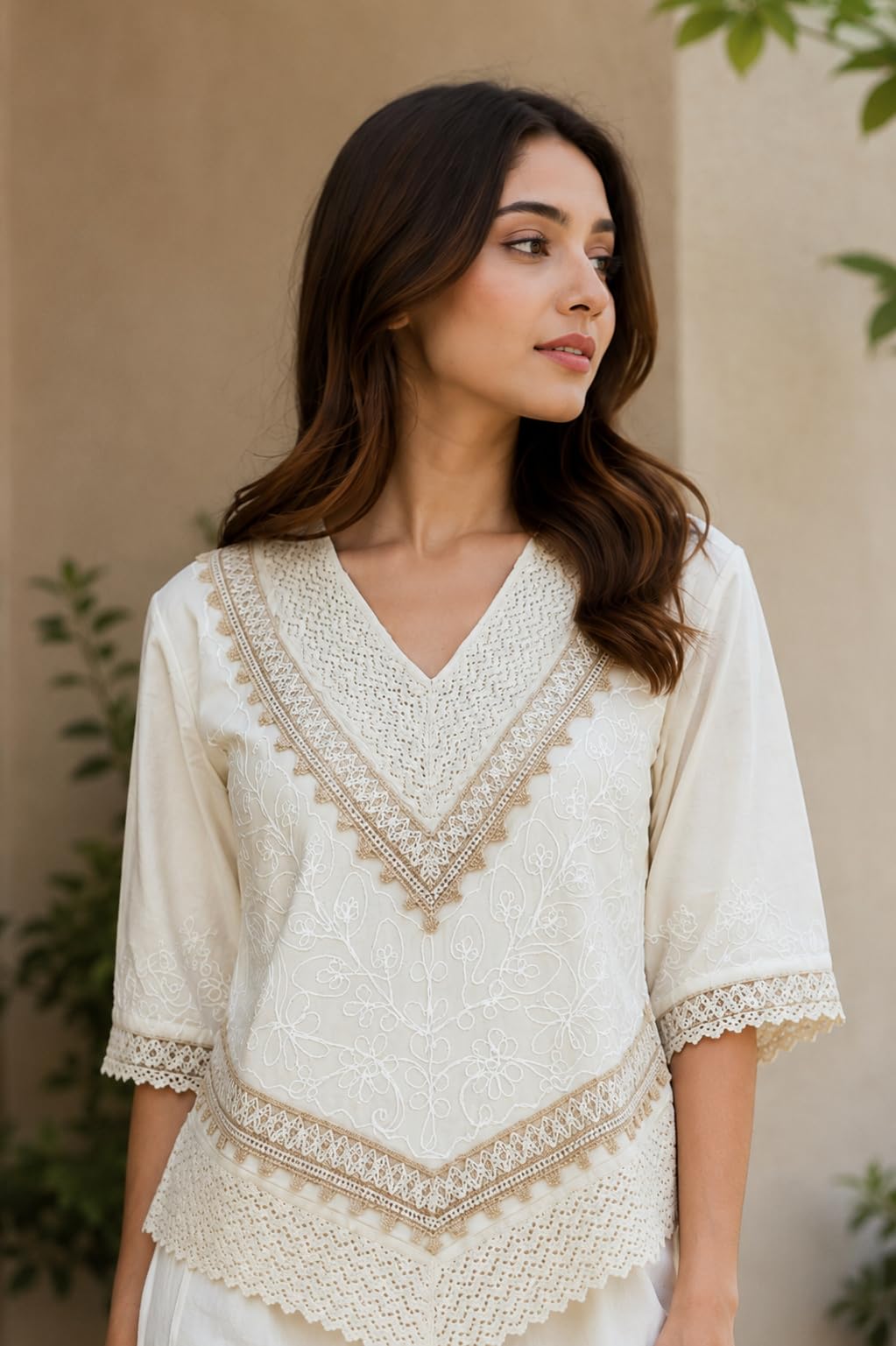 Short Kurti for Women -Embroidered Pure Cotton