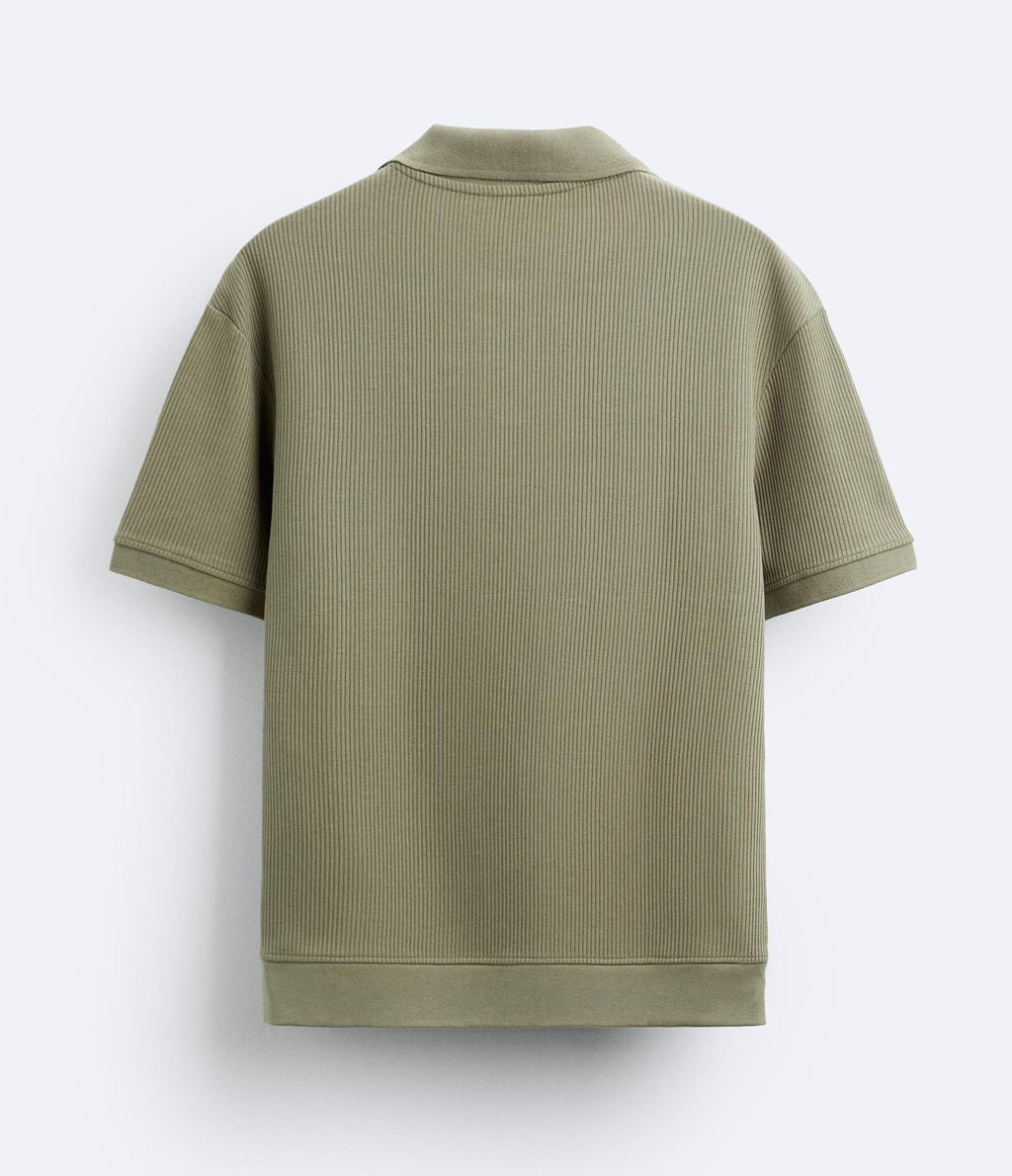 Alan Jones Clothing Men's Textured Polo T-Shirt | Classic Short Sleeve Polo for Casual Wear