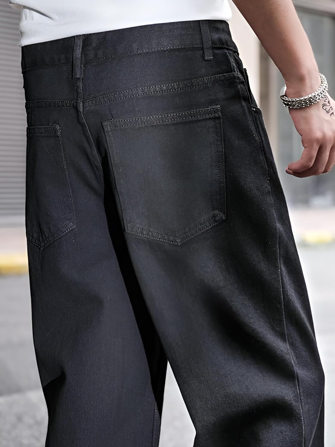Ben Martin Men Jeans || Baggy Fit Jean's for Man || Loose Fit High Rise Denim || Stretchable Casual Wear Jean,s || Dance Rap Rapping Style Pant for Men || Denim Cotton Jeans (1)