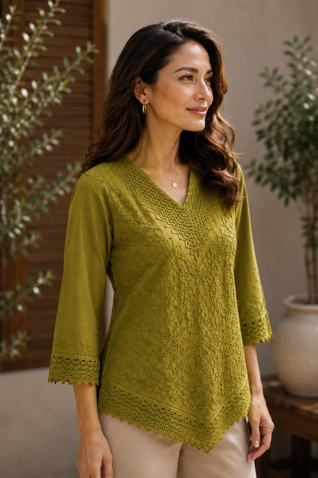 Short Kurti for Women -Embroidered Pure Cotton