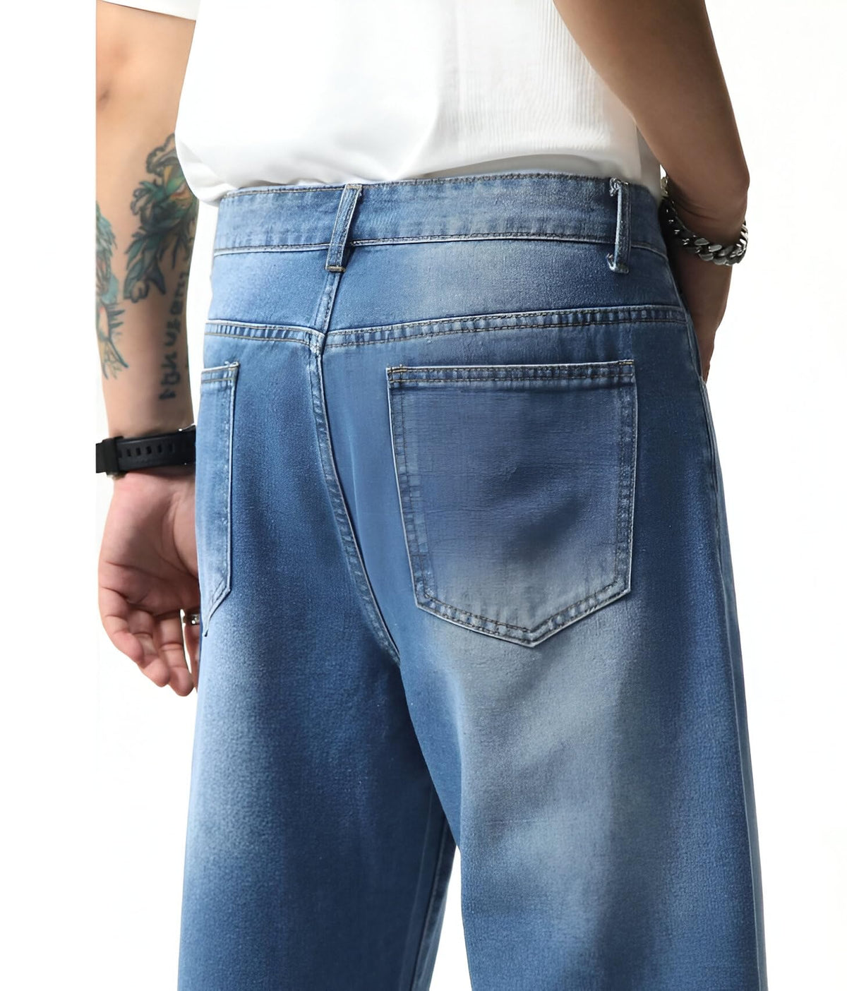 Ben Martin Men Jeans || Baggy Fit Jean's for Man || Loose Fit High Rise Denim || Stretchable Casual Wear Jean,s || Dance Rap Rapping Style Pant for Men || Denim Cotton Jeans (1)