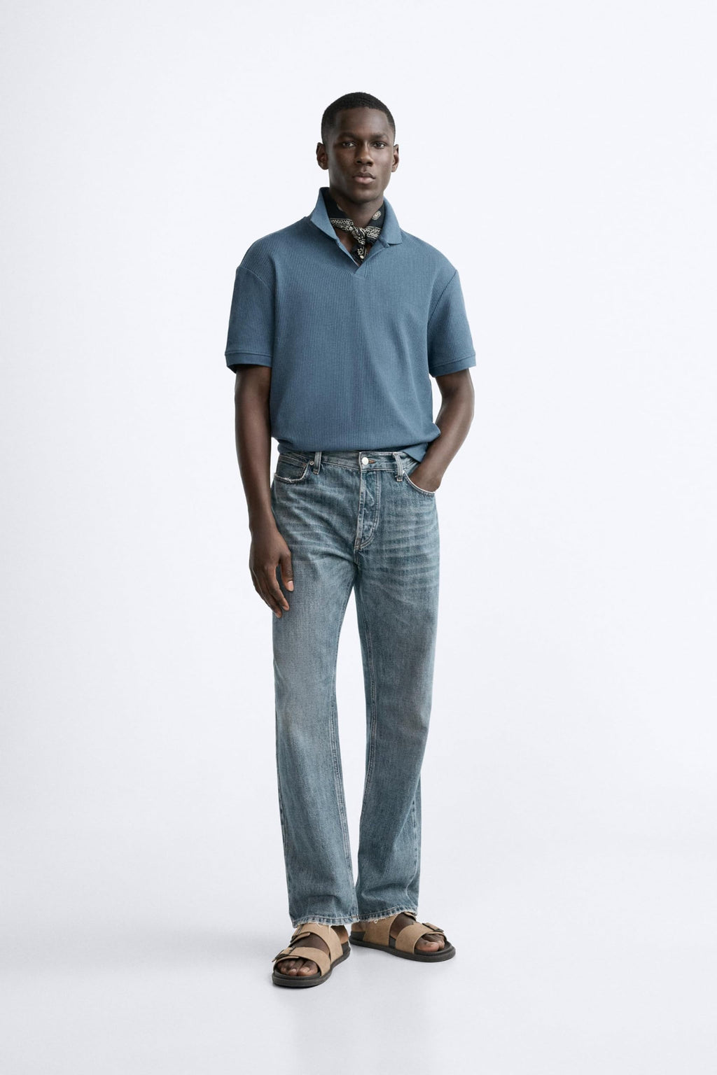 Alan Jones Clothing Men's Textured Polo T-Shirt | Classic Short Sleeve Polo for Casual Wear