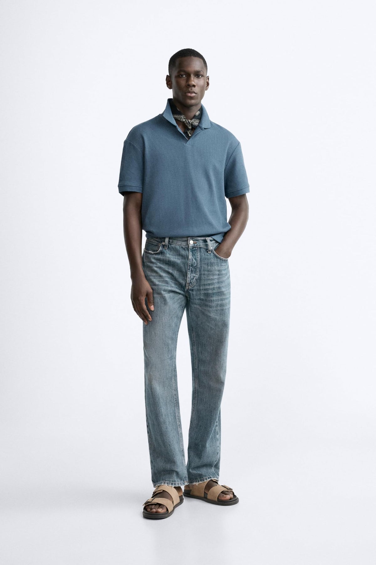 Alan Jones Clothing Men's Textured Polo T-Shirt | Classic Short Sleeve Polo for Casual Wear