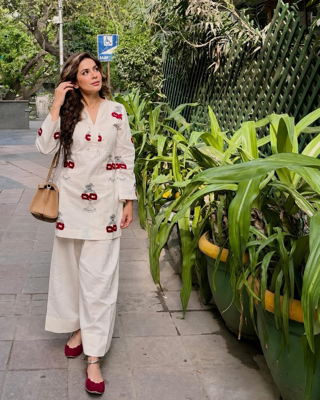 ANNI Designer Farshi Salwar Suit for Women Viscose Embroidered | Co Ord Set for Woman | Straight Kurta Palazzo Outfit Round Neck V Slit Long Sleeve Ethnic Dress Womens Clothing