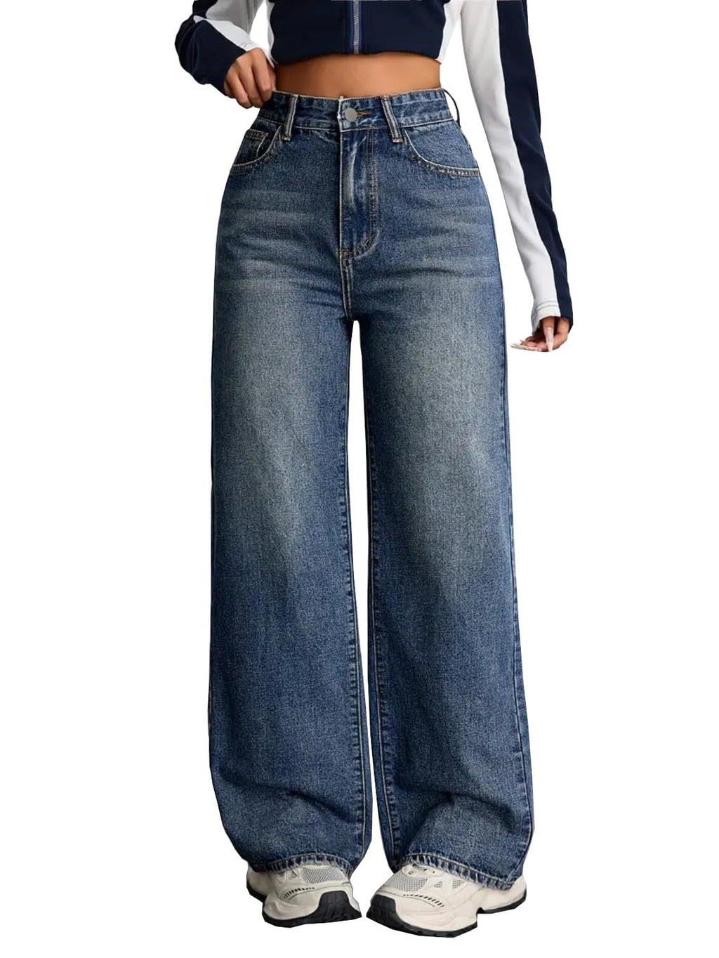 Nifty Women's Denim Stretchable High Waist Baggy Jeans for Women