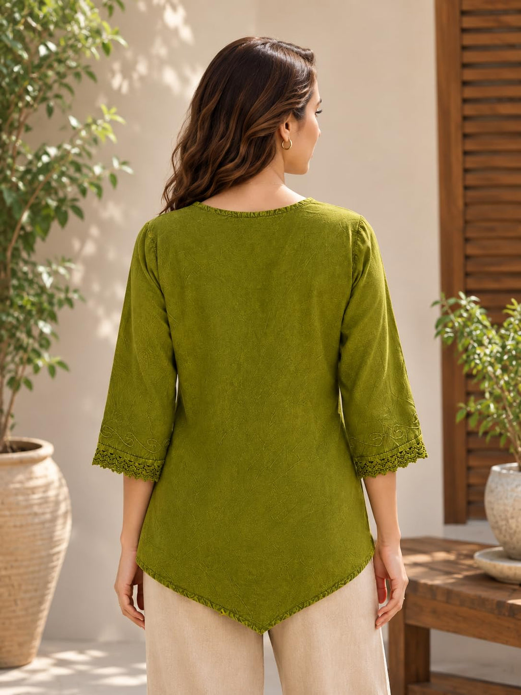 Short Kurti for Women -Embroidered Pure Cotton