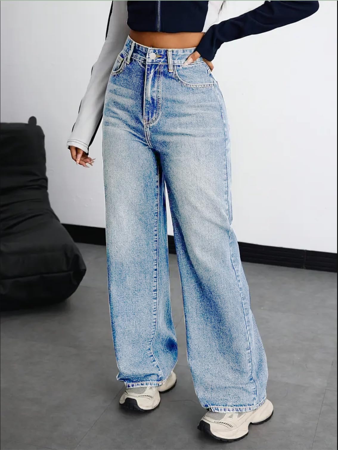 Nifty Women's Denim Stretchable High Waist Baggy Jeans for Women