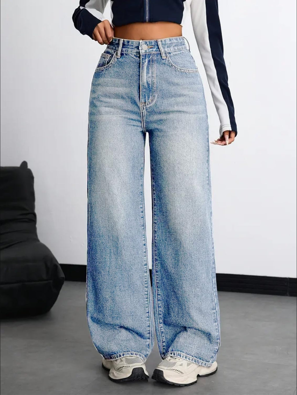 Nifty Women's Denim Stretchable High Waist Baggy Jeans for Women