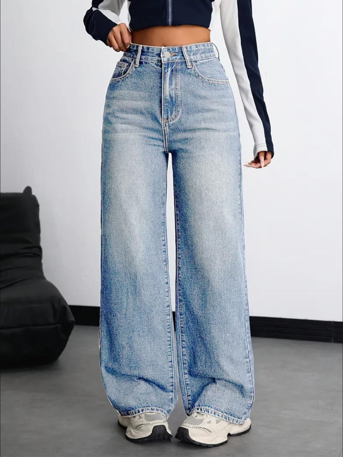 Nifty Women's Denim Stretchable High Waist Baggy Jeans for Women