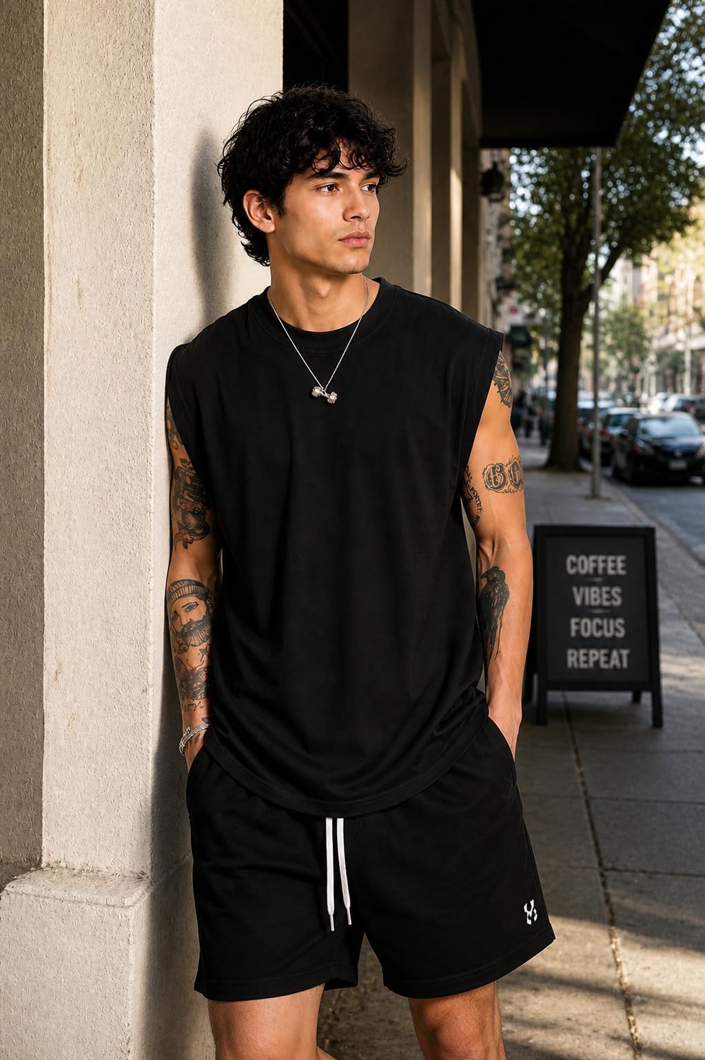 NETCLICK® Men's Sleeveless Round Neck Polycotton Tank Top Vest for Gym, Workout, Running & Casual Wear