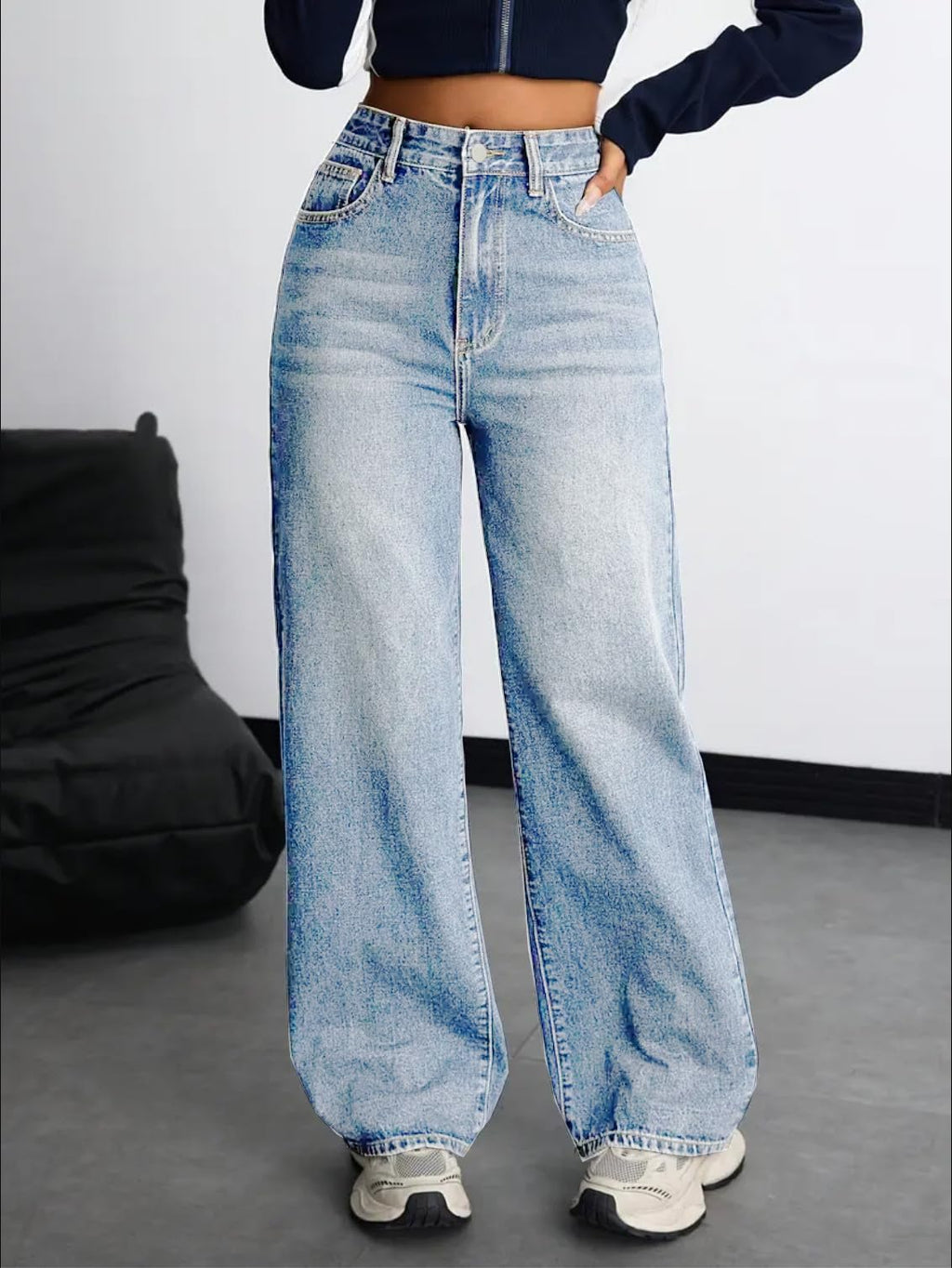 Nifty Women's Denim Stretchable High Waist Baggy Jeans for Women