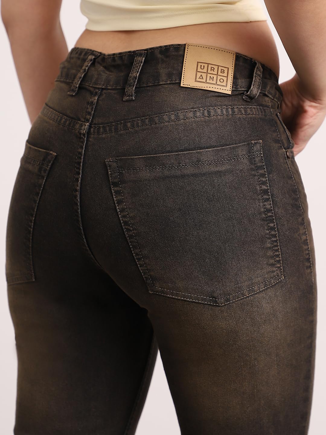 Urbano Fashion Women's Mid Rise Bootcut Washed Jeans Stretchable