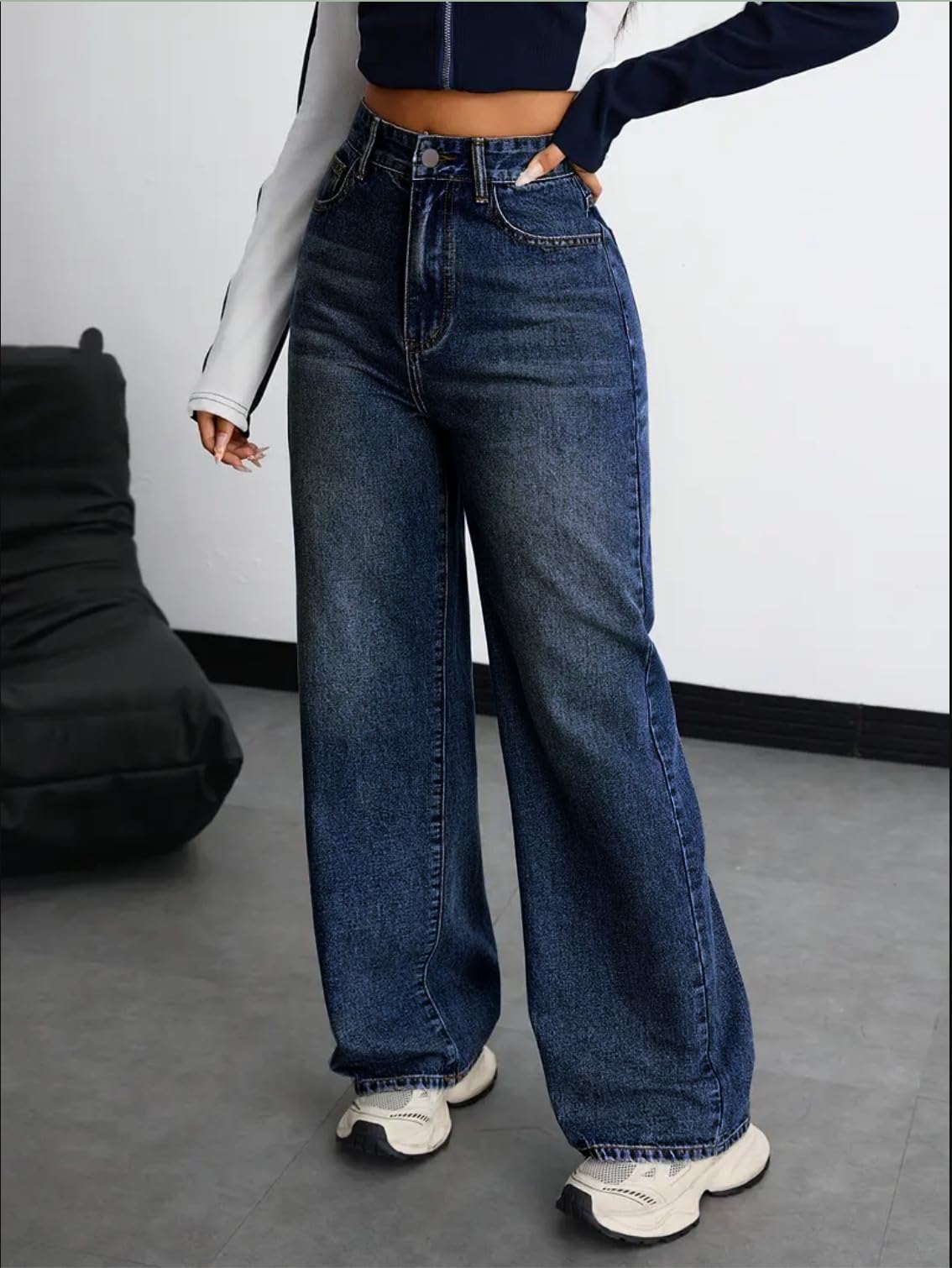 Nifty Women's Denim Stretchable High Waist Baggy Jeans for Women