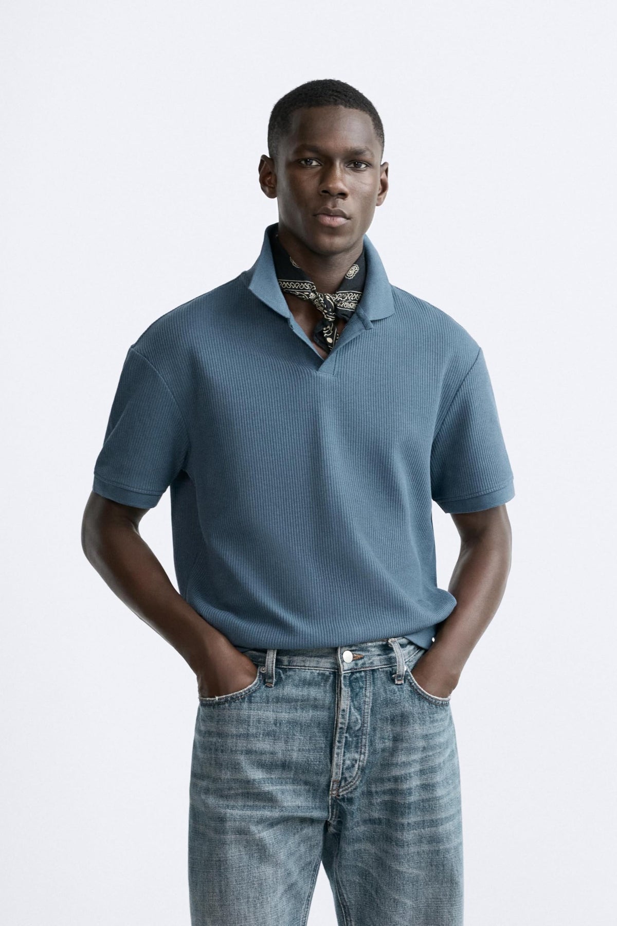 Alan Jones Clothing Men's Textured Polo T-Shirt | Classic Short Sleeve Polo for Casual Wear