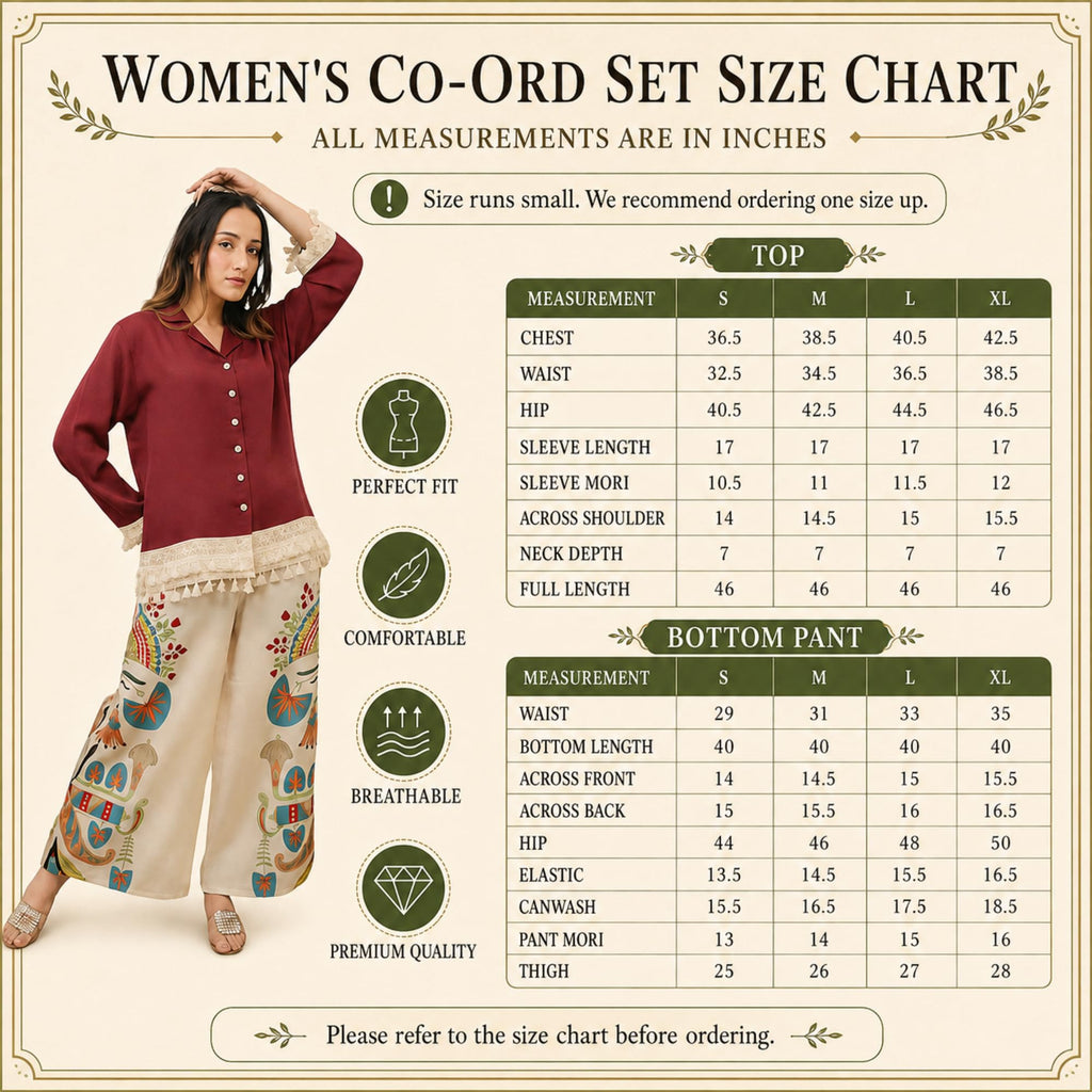 Co Ord Set for Women Stylish Card Set Dress for Women Trendy Top with Plazo Pant Ladies Coord Outfit Modern Wear for Travel Office Casual Look Premium Two Piece Clothing Style