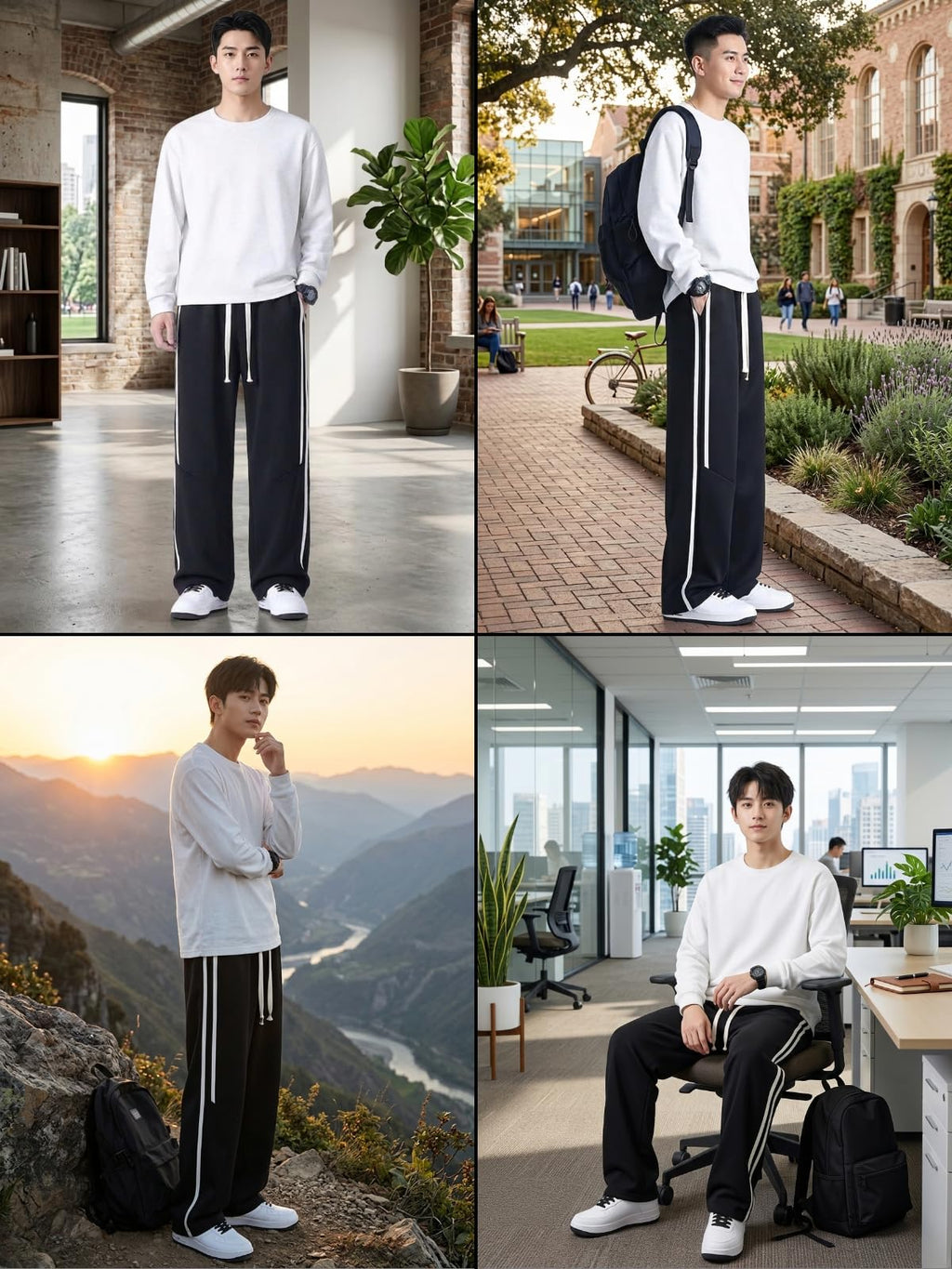 GRECIILOOKS Korean Style Track Pants for Men – Loose Fit Lycra Cargo Joggers | Trendy Gym & Streetwear Bottoms with Utility Pockets (Available in Plus Size)