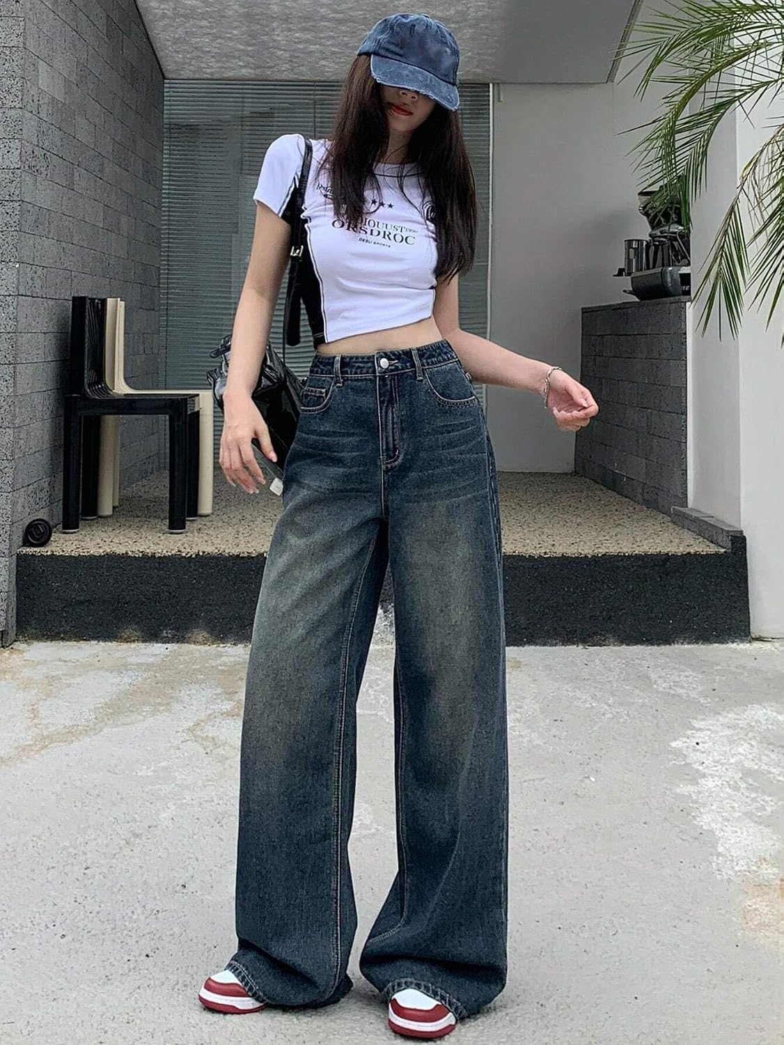GRECIILOOKS Baggy Jeans for Women | High Waist Wide Leg Stylish for Girls Trendy Women’s Pant