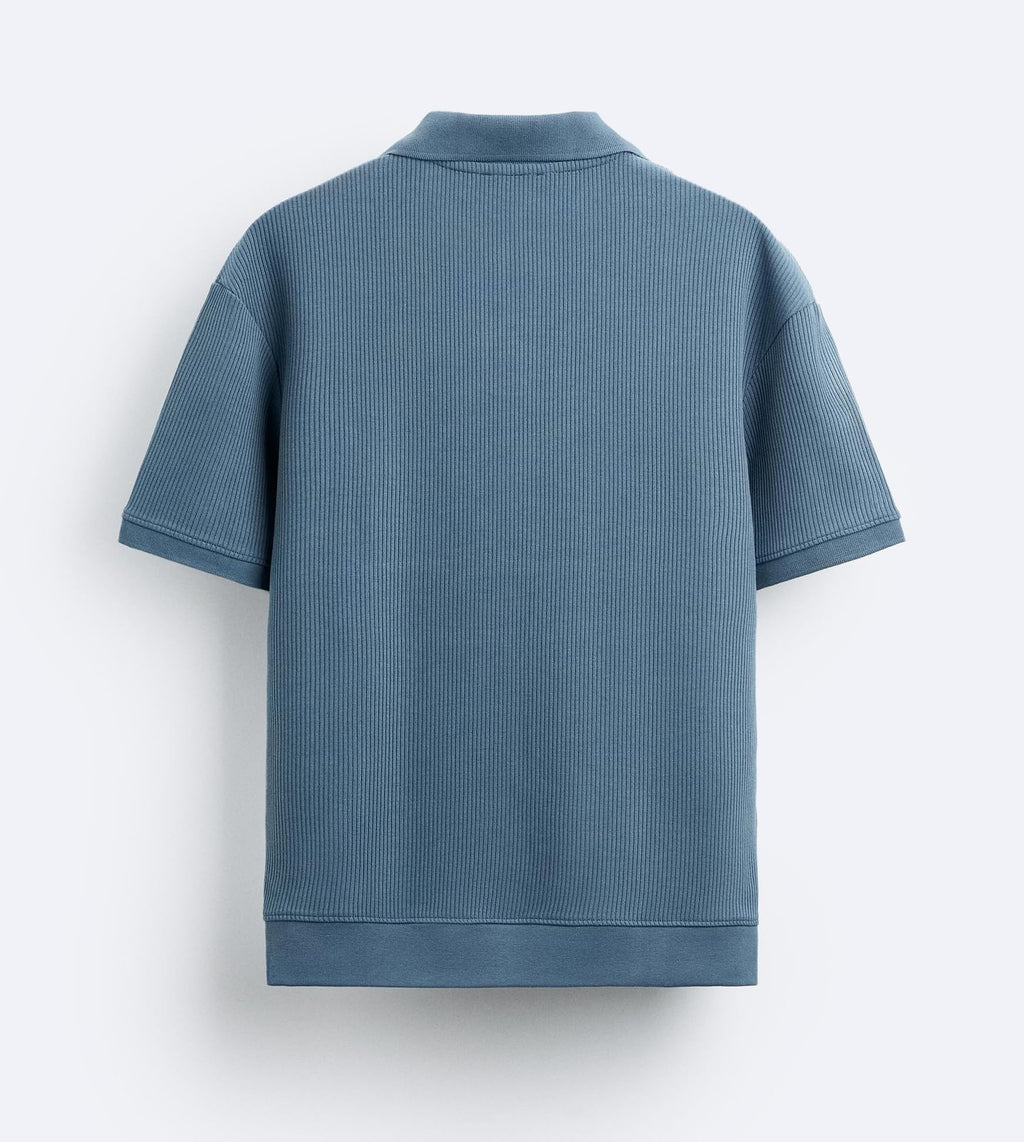 Alan Jones Clothing Men's Textured Polo T-Shirt | Classic Short Sleeve Polo for Casual Wear