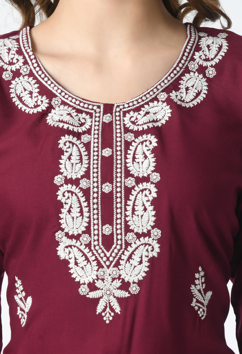 LIBOZA Kurta for Women – Lakhnowi Chikankari Embroidered Ladies Kurti, Stylish Girls Top, Ethnic Full Kurtas, Straight Design Kurtis for Woman