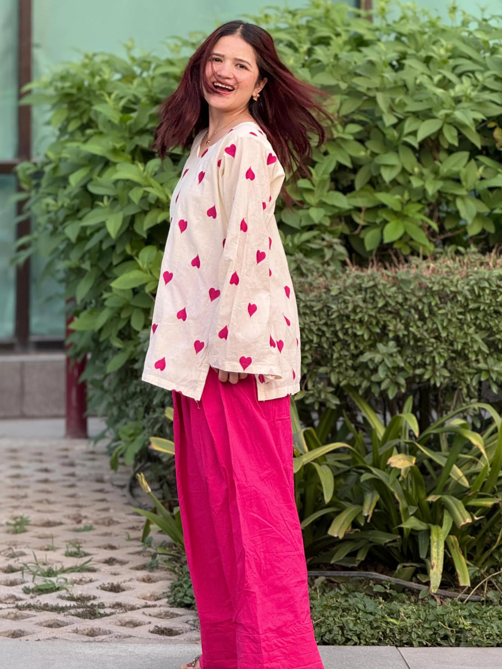 GoSriKi Farshi Salwar Suit for Women Viscose Embroidered | Co Ord Set for Woman | Straight Kurta Palazzo Outfit Round Neck V Slit Long Sleeve Ethnic Dress Womens Clothing