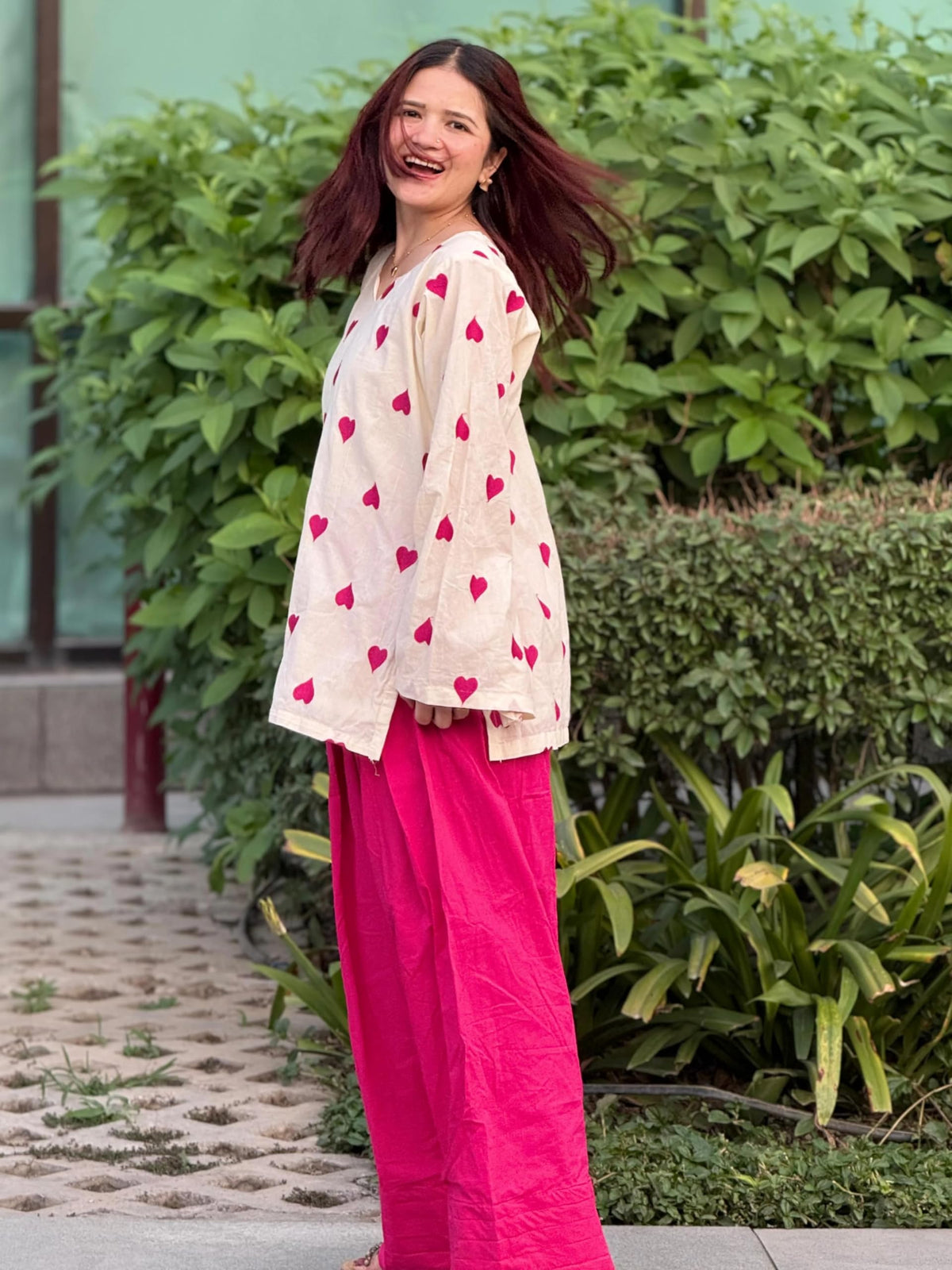 GoSriKi Farshi Salwar Suit for Women Viscose Embroidered | Co Ord Set for Woman | Straight Kurta Palazzo Outfit Round Neck V Slit Long Sleeve Ethnic Dress Womens Clothing