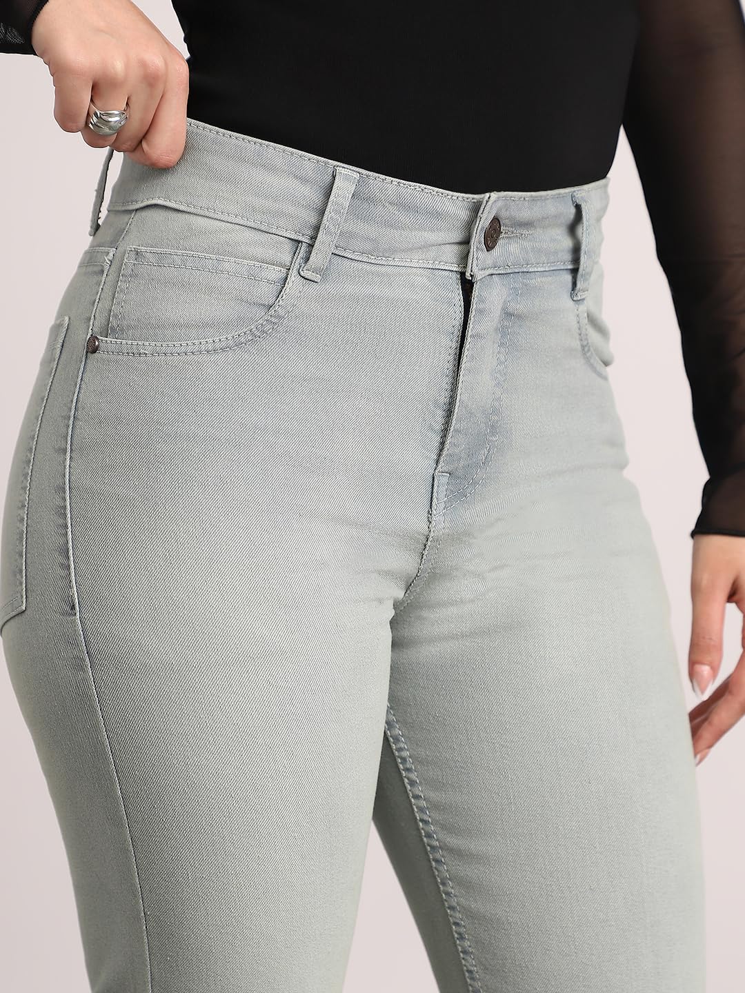 Urbano Fashion Women's Mid Rise Bootcut Washed Jeans Stretchable