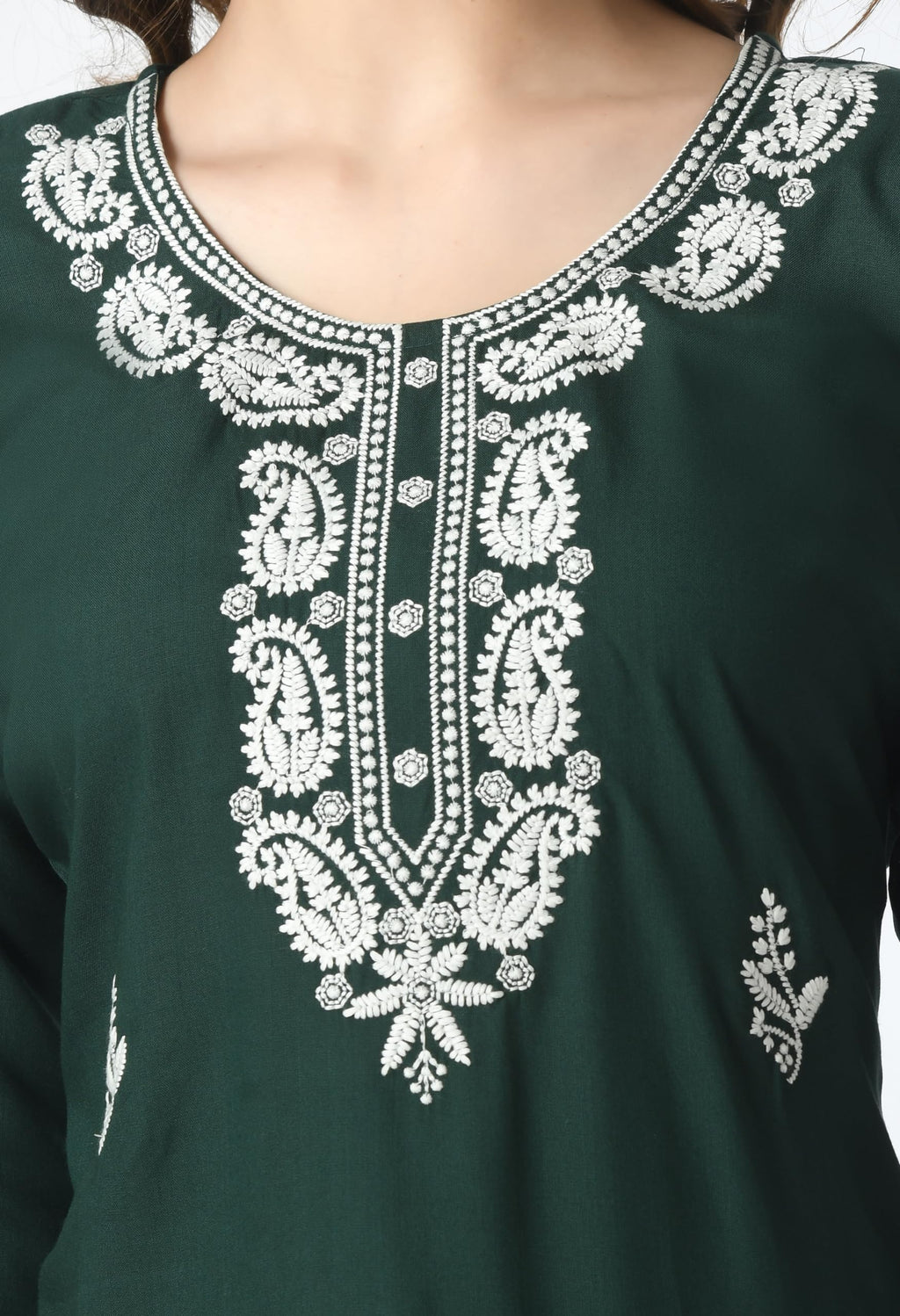 LIBOZA Kurta for Women – Lakhnowi Chikankari Embroidered Ladies Kurti, Stylish Girls Top, Ethnic Full Kurtas, Straight Design Kurtis for Woman