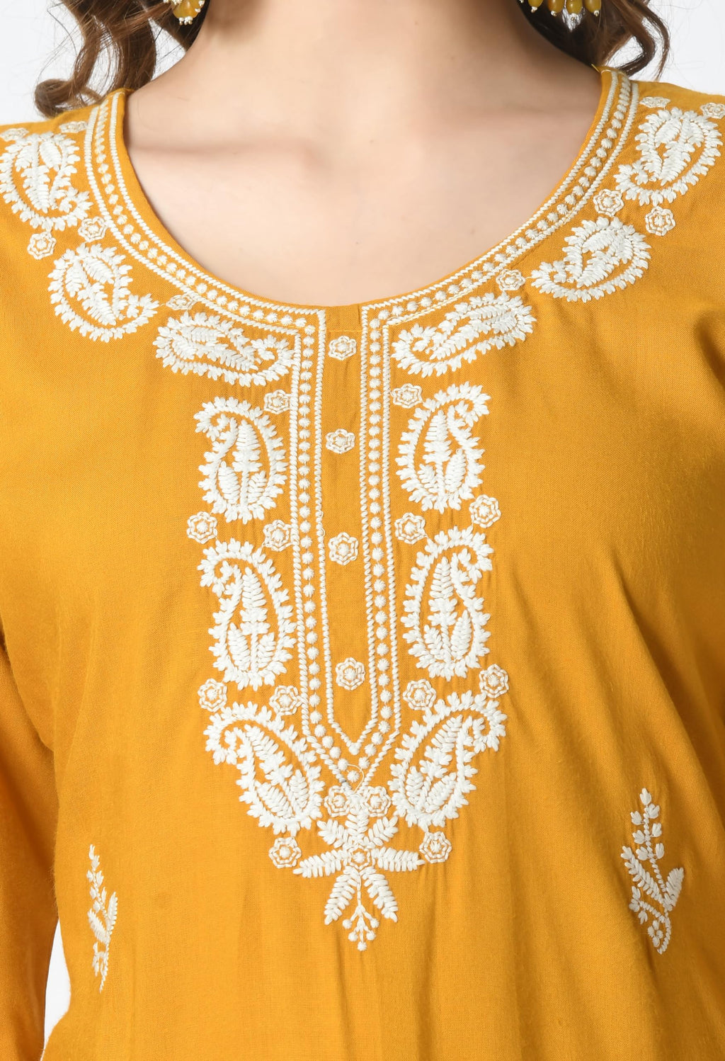 LIBOZA Kurta for Women – Lakhnowi Chikankari Embroidered Ladies Kurti, Stylish Girls Top, Ethnic Full Kurtas, Straight Design Kurtis for Woman