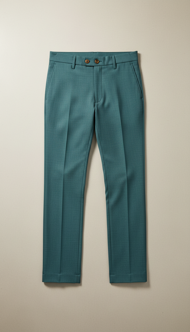 Atlas teal tailored travel trousers